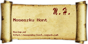 Moseszku Hont névjegykártya